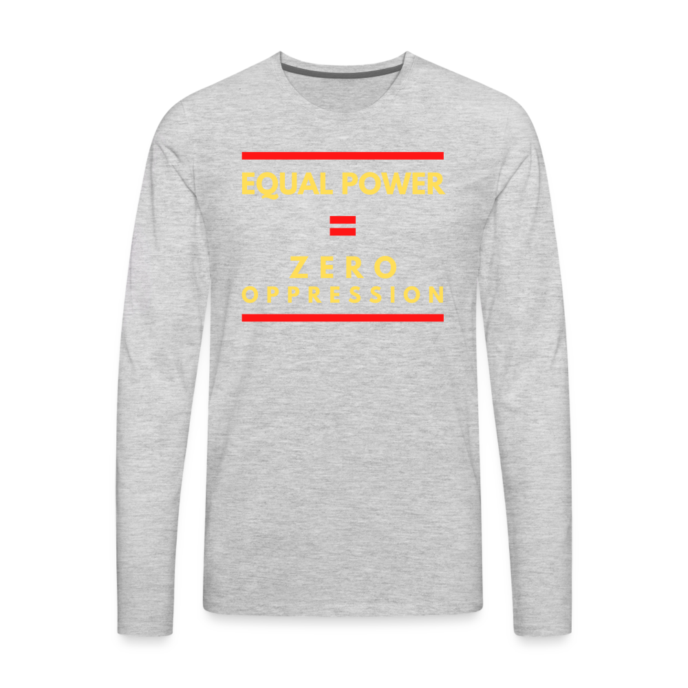 Men's Premium Long Sleeve T - Sym-Red-Yellow - heather gray