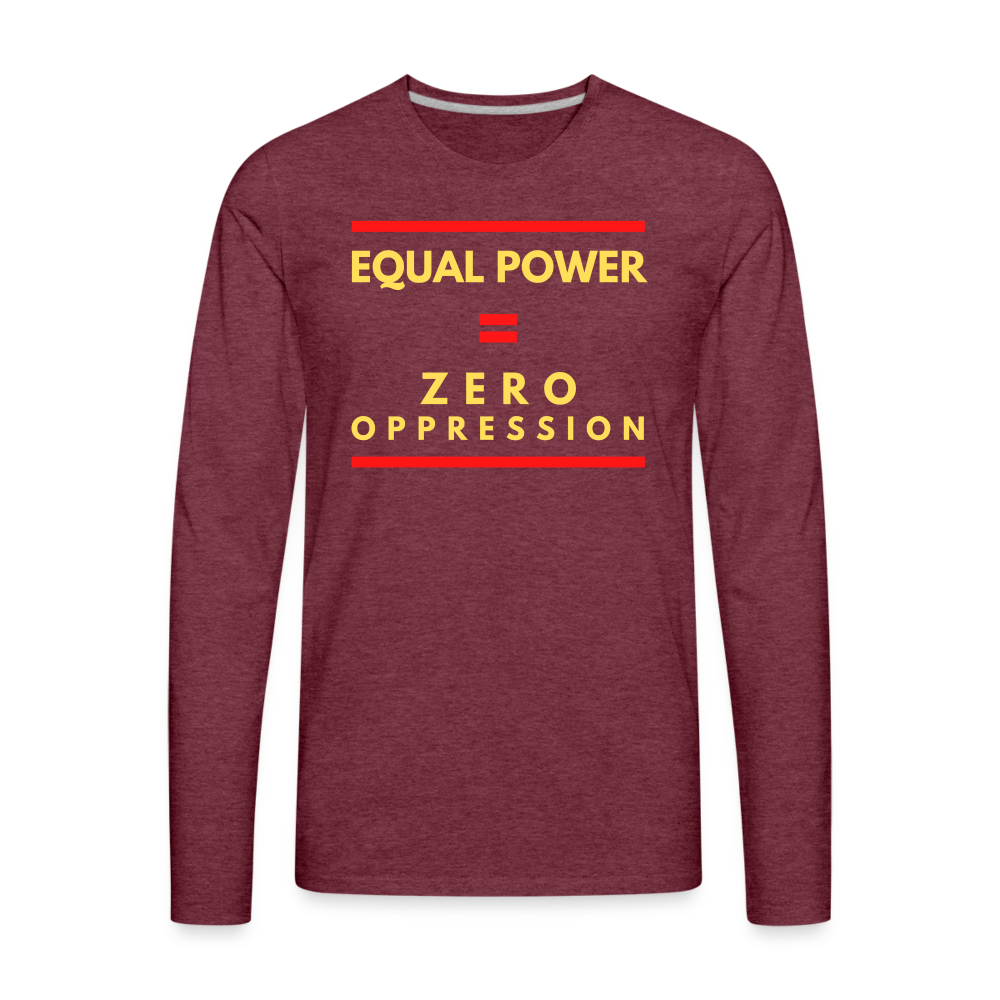 Men's Premium Long Sleeve T - Sym-Red-Yellow - heather burgundy