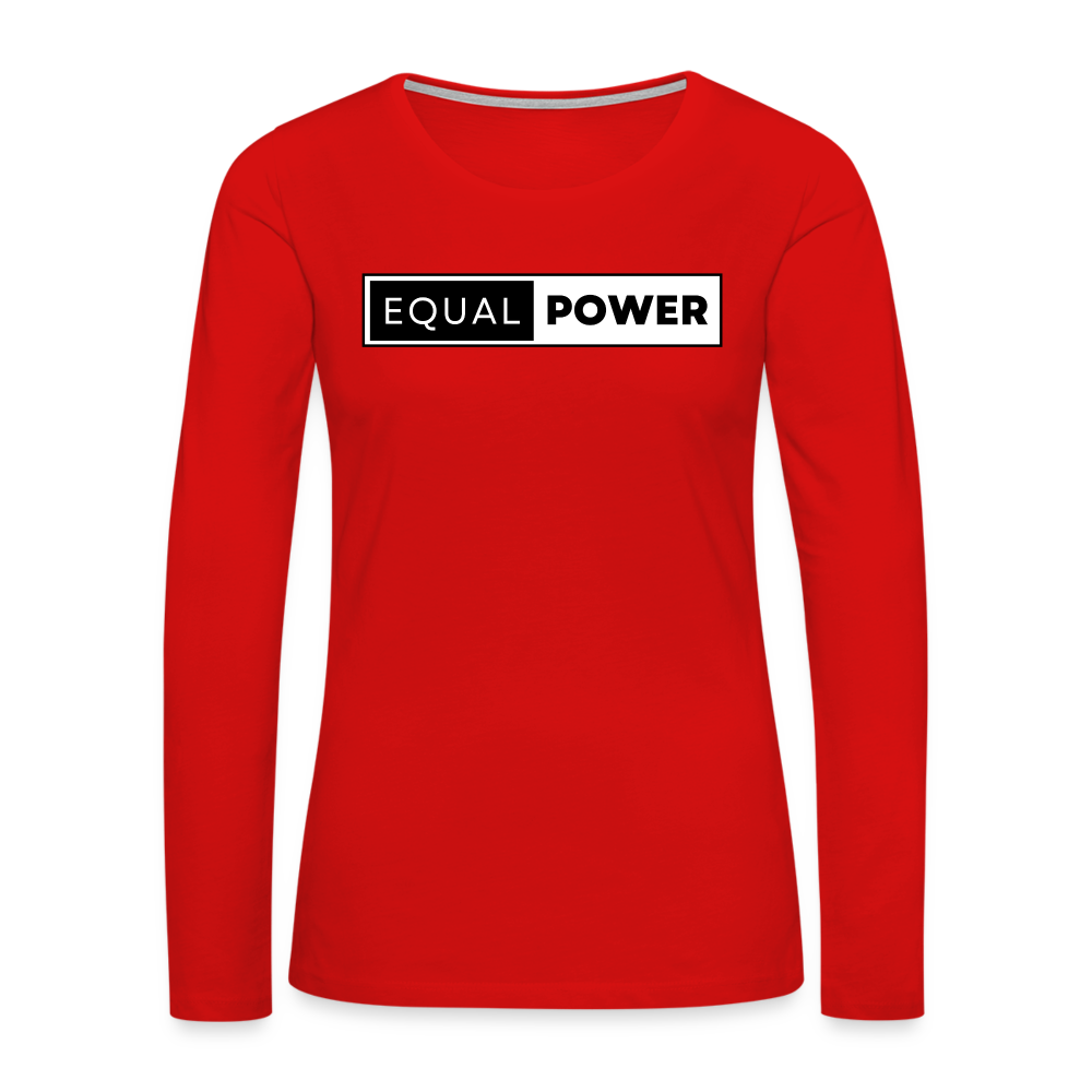 Equal Power T-Shirt - Women Long Sleeve - EP-Black - red