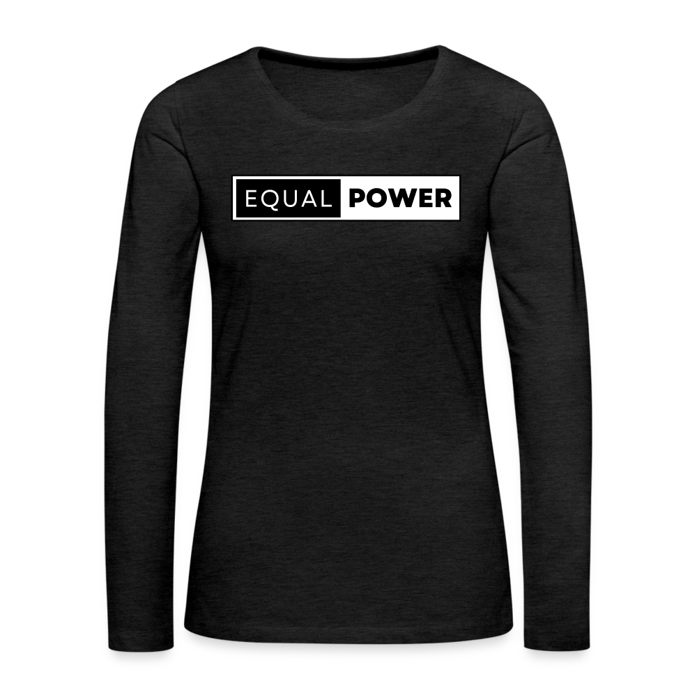 Equal Power T-Shirt - Women Long Sleeve - EP-Black - charcoal grey