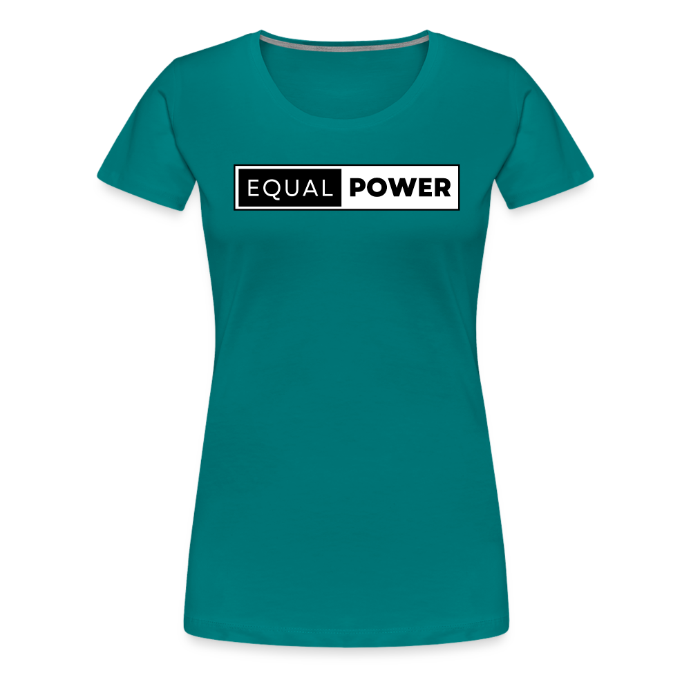 Equal Power T-Shirt - Women Short Sleeve - EP-Black - teal