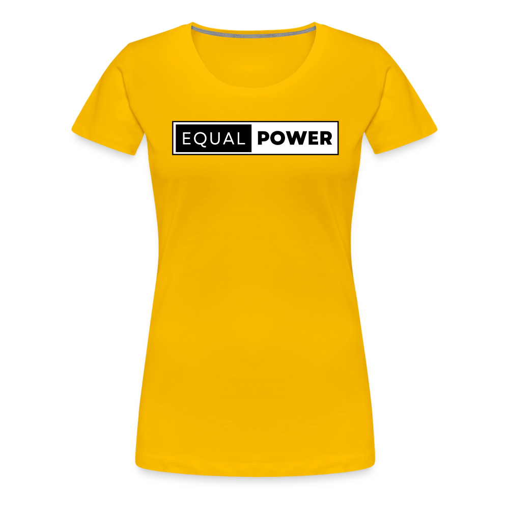 Equal Power T-Shirt - Women Short Sleeve - EP-Black - sun yellow