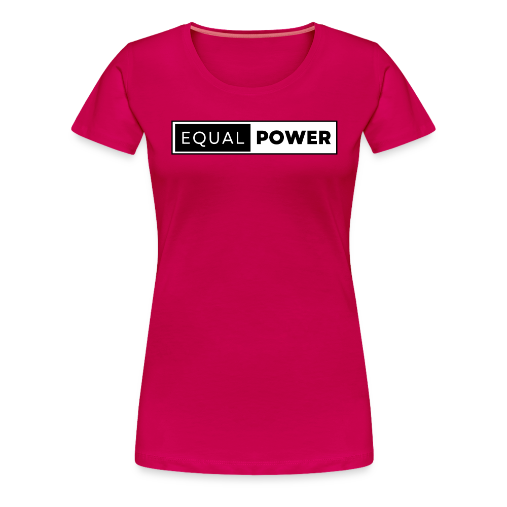 Equal Power T-Shirt - Women Short Sleeve - EP-Black - dark pink