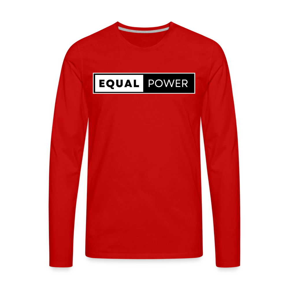 Equal Power T-Shirt - Men Long Sleeve - EP-White - red