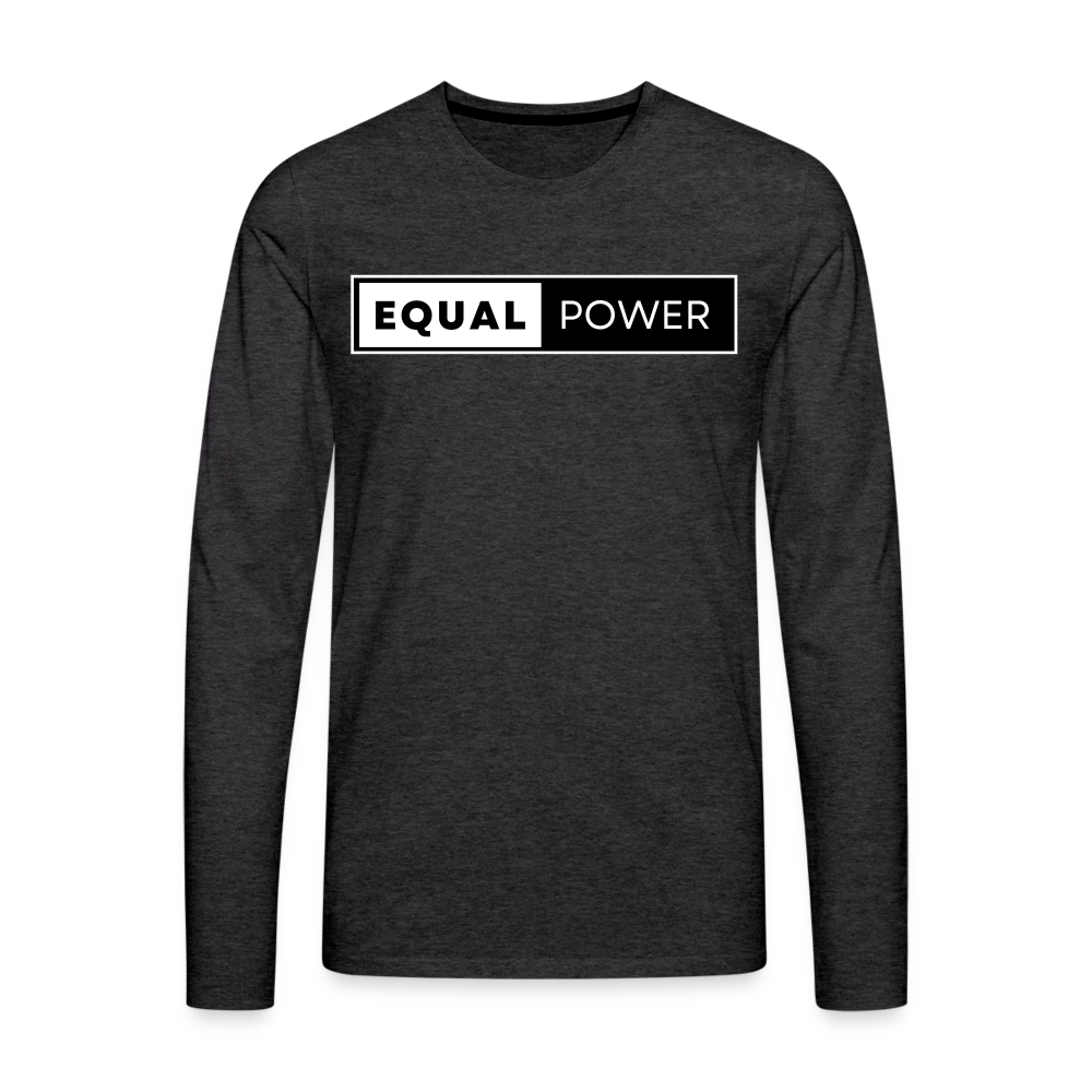 Equal Power T-Shirt - Men Long Sleeve - EP-White - charcoal grey