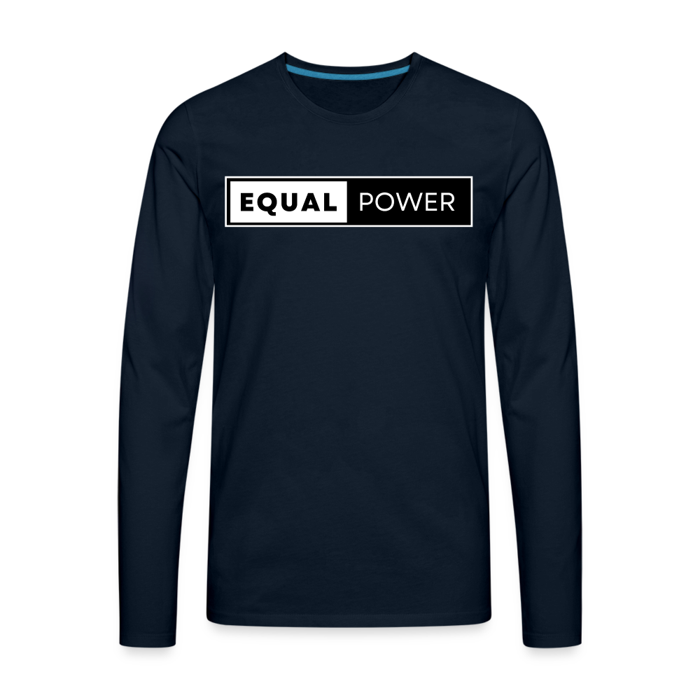 Equal Power T-Shirt - Men Long Sleeve - EP-White - deep navy