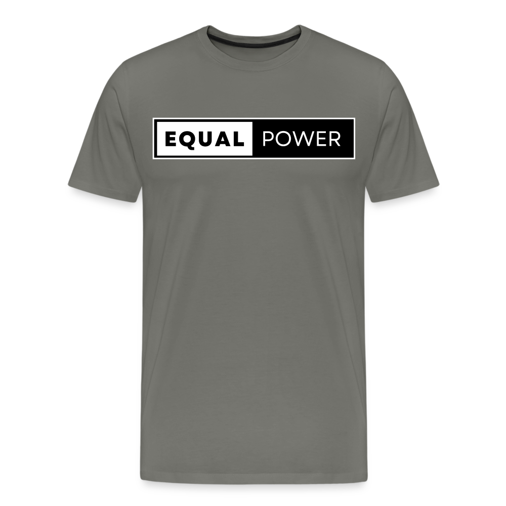 Equal Power T-Shirt - Men Short Sleeve - EP-White - asphalt gray