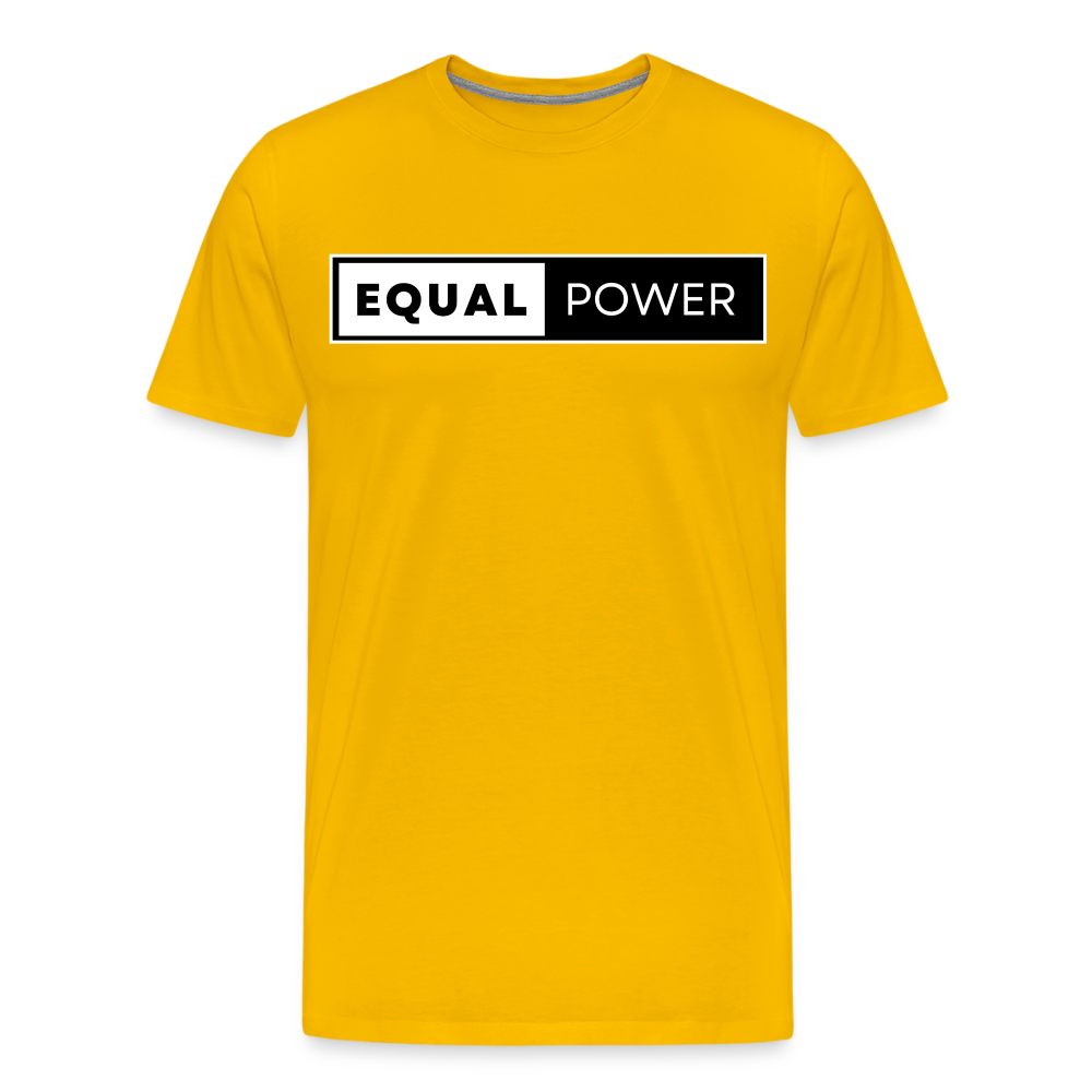 Equal Power T-Shirt - Men Short Sleeve - EP-White - sun yellow