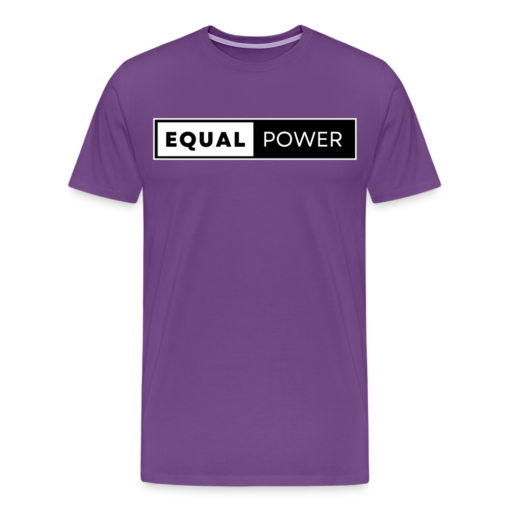 Equal Power T-Shirt - Men Short Sleeve - EP-White - purple