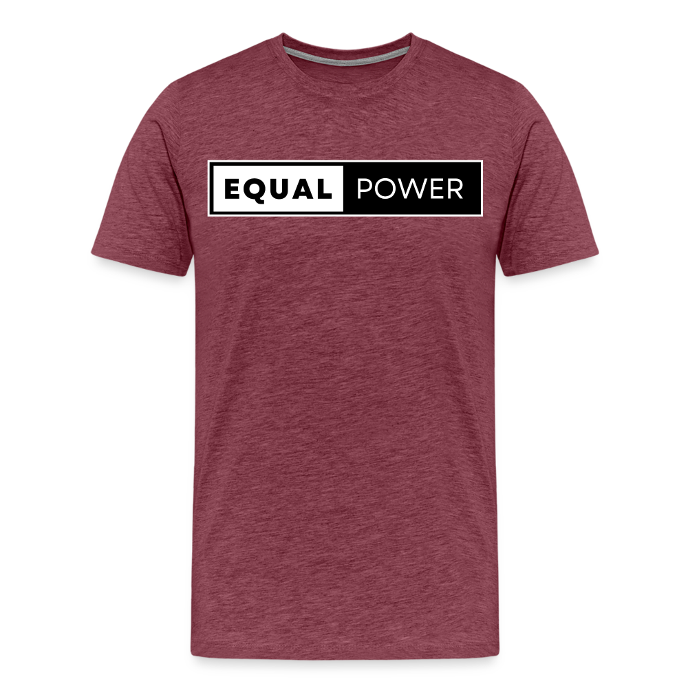 Equal Power T-Shirt - Men Short Sleeve - EP-White - heather burgundy