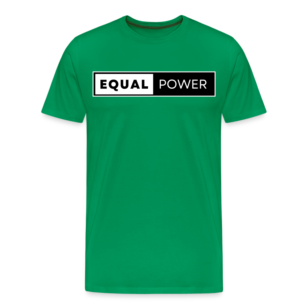 Equal Power T-Shirt - Men Short Sleeve - EP-White - kelly green