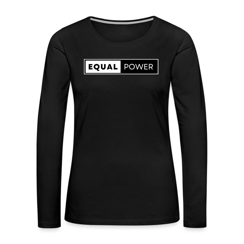 Equal Power T-Shirt - Women Long Sleeve - EP-White - black