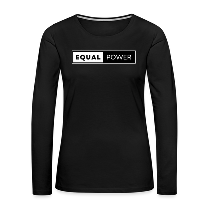 Equal Power T-Shirt - Women Long Sleeve - EP-White - black