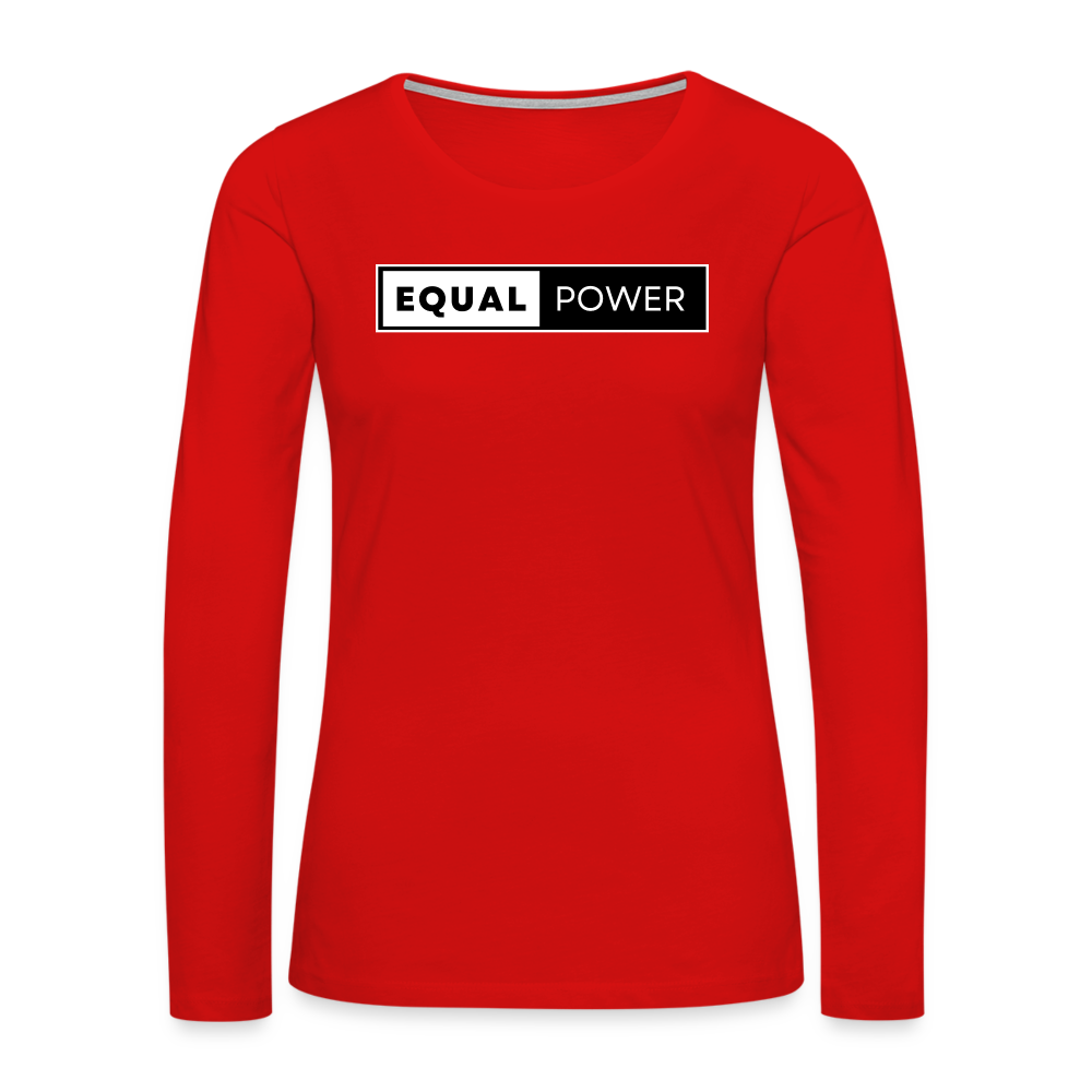 Equal Power T-Shirt - Women Long Sleeve - EP-White - red