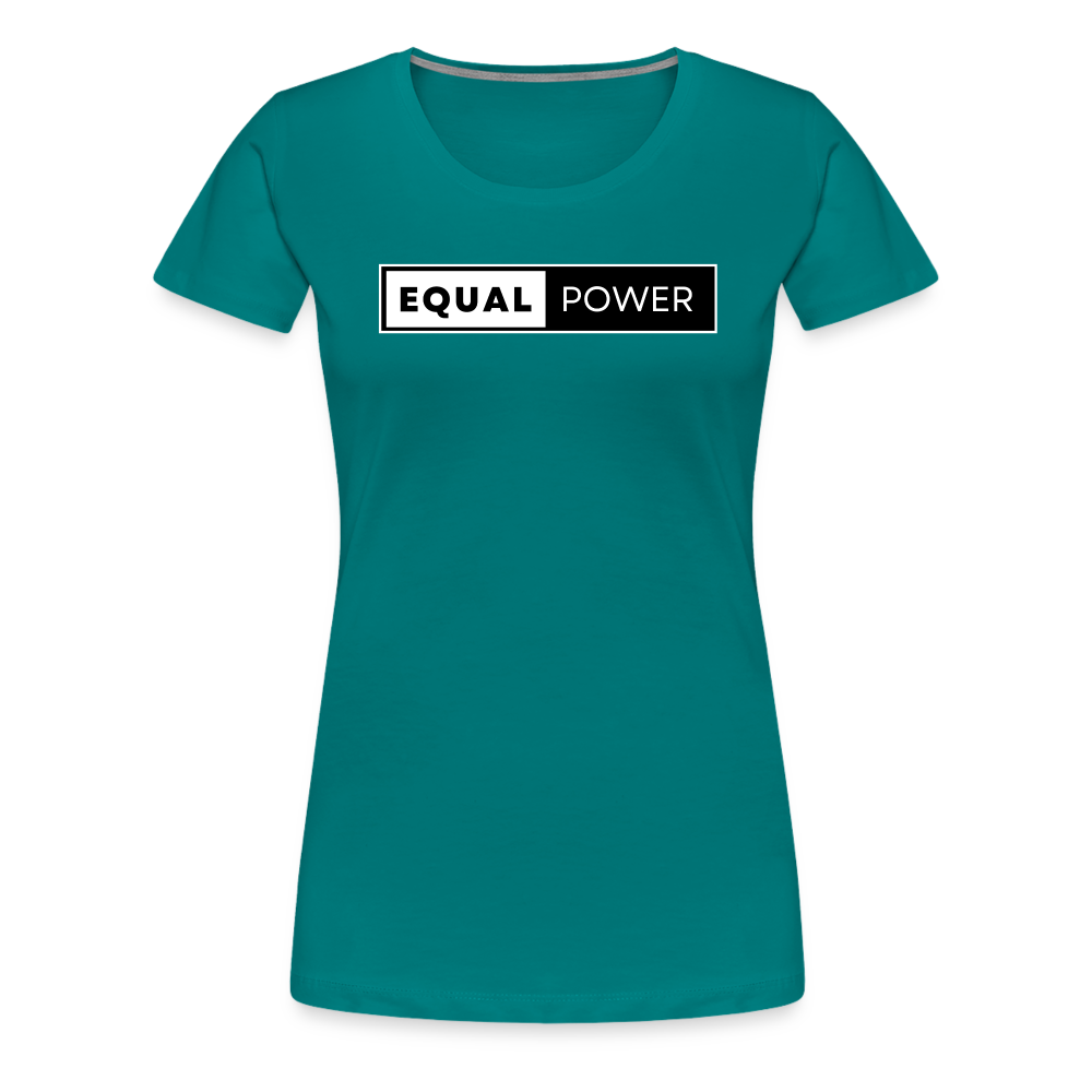 Equal Power T-Shirt - Women Short Sleeve - EP-White - teal