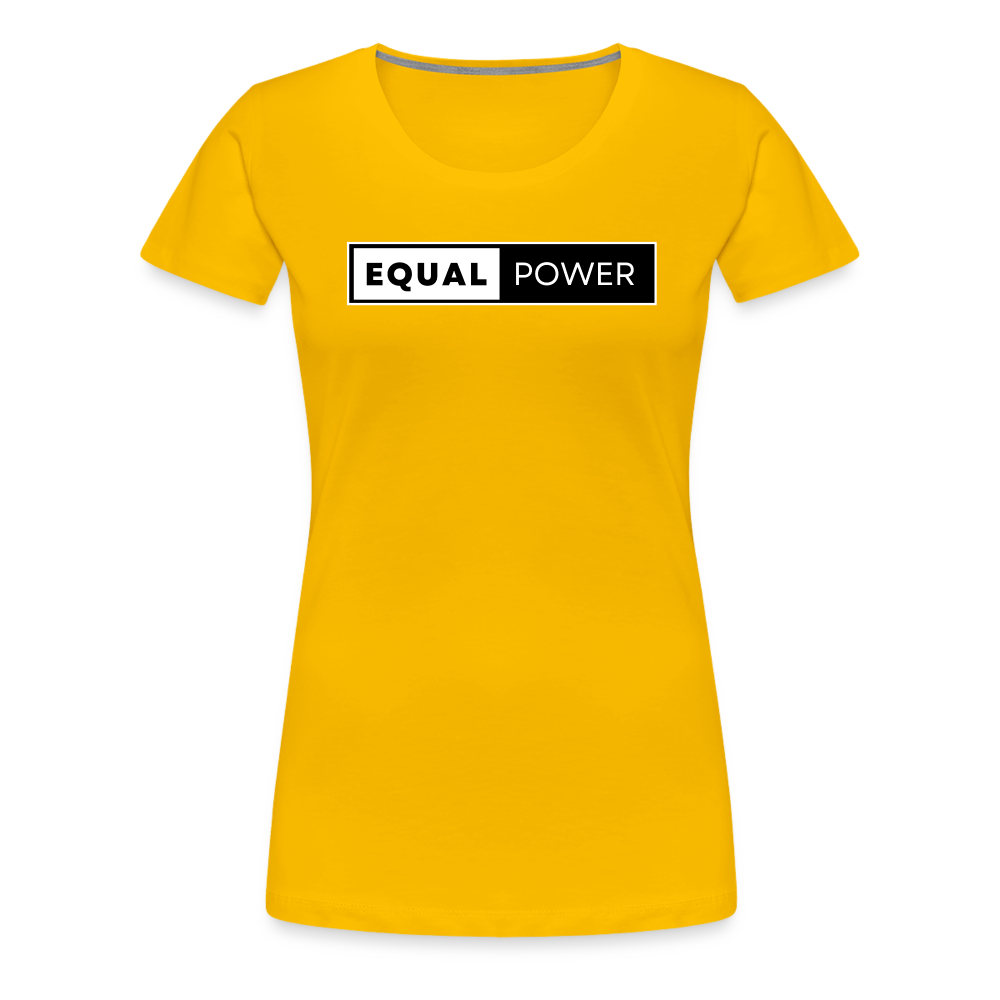 Equal Power T-Shirt - Women Short Sleeve - EP-White - sun yellow