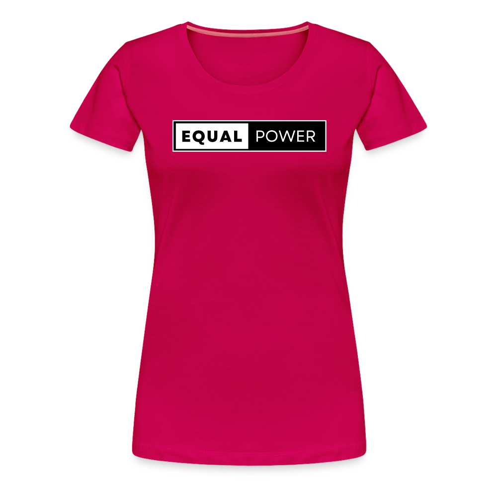 Equal Power T-Shirt - Women Short Sleeve - EP-White - dark pink