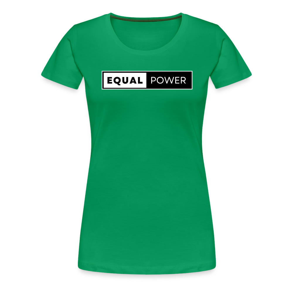 Equal Power T-Shirt - Women Short Sleeve - EP-White - kelly green