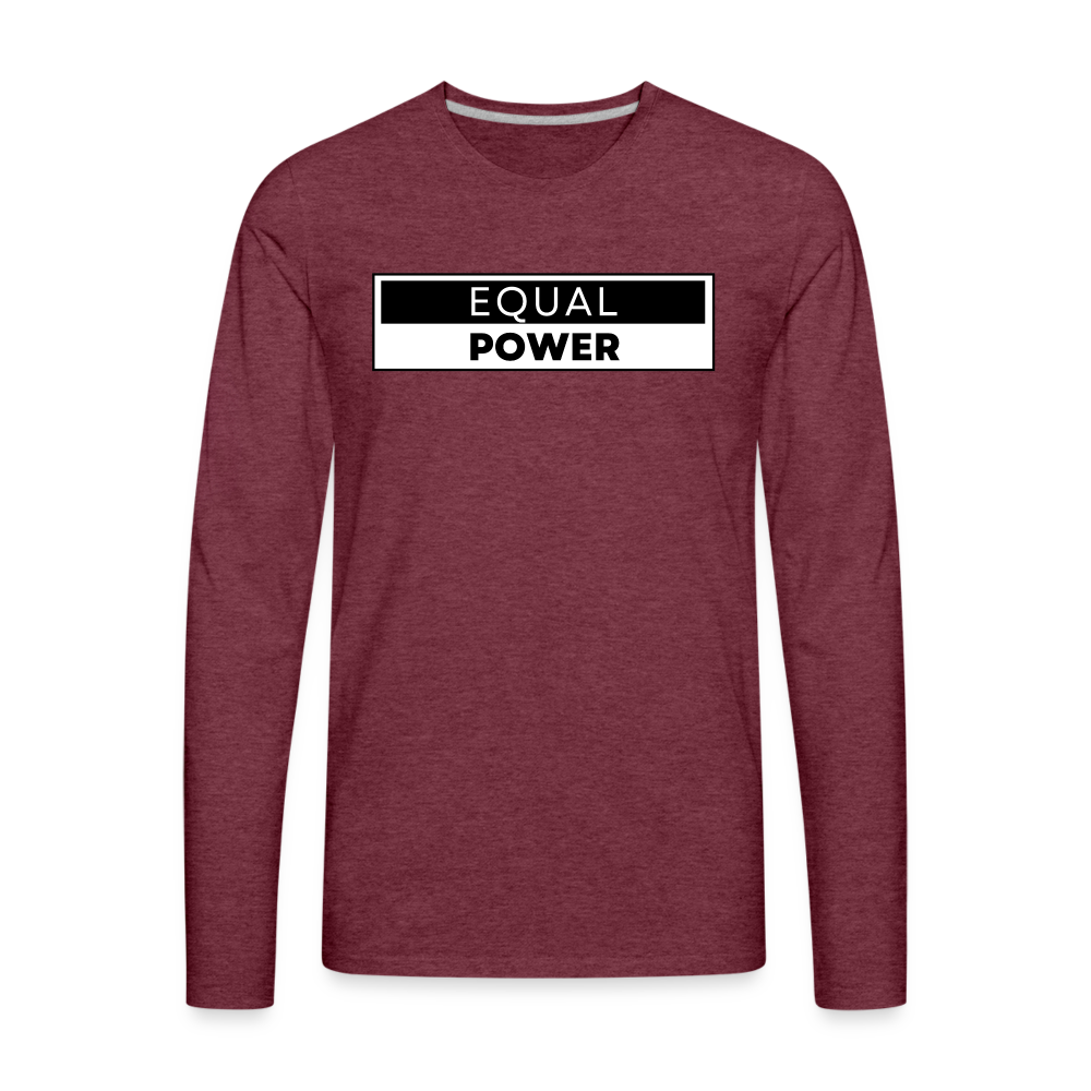 Equal Power T-Shirt - Men Long Sleeve - EPV-Black - heather burgundy