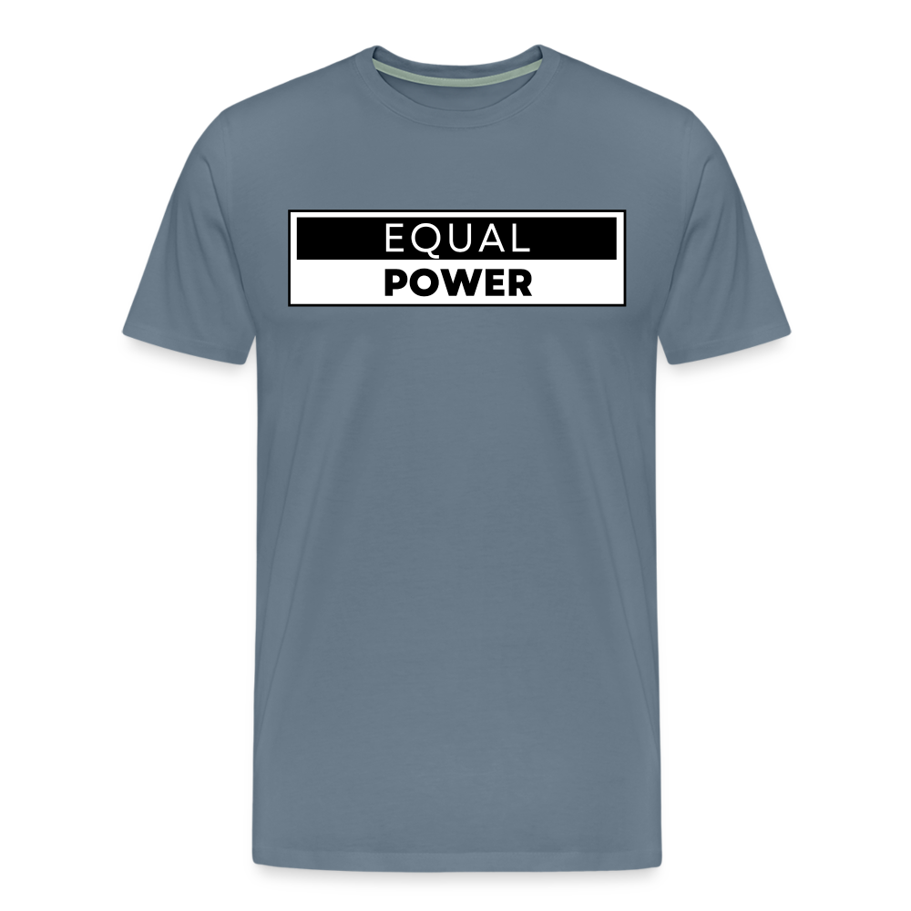 Equal Power T-Shirt - Men Short Sleeve - EPV-Black - steel blue