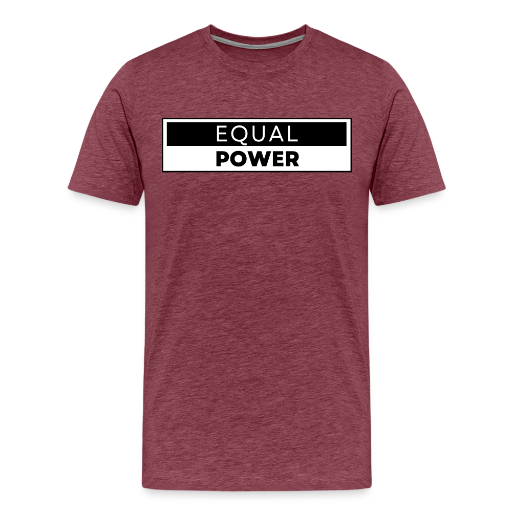 Equal Power T-Shirt - Men Short Sleeve - EPV-Black - heather burgundy