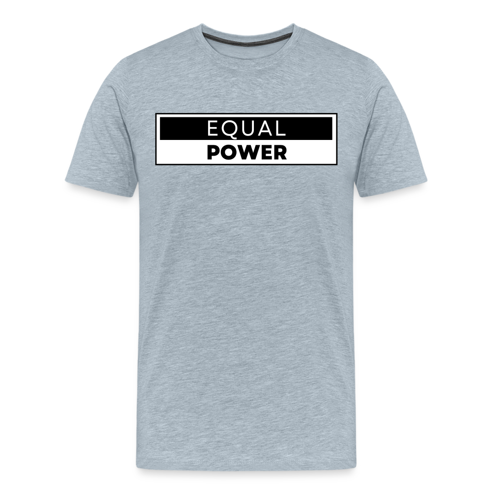 Equal Power T-Shirt - Men Short Sleeve - EPV-Black - heather ice blue