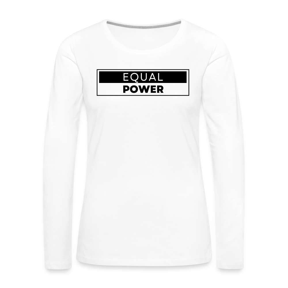 Equal Power T-Shirt - Women Long Sleeve - EPV-Black - white