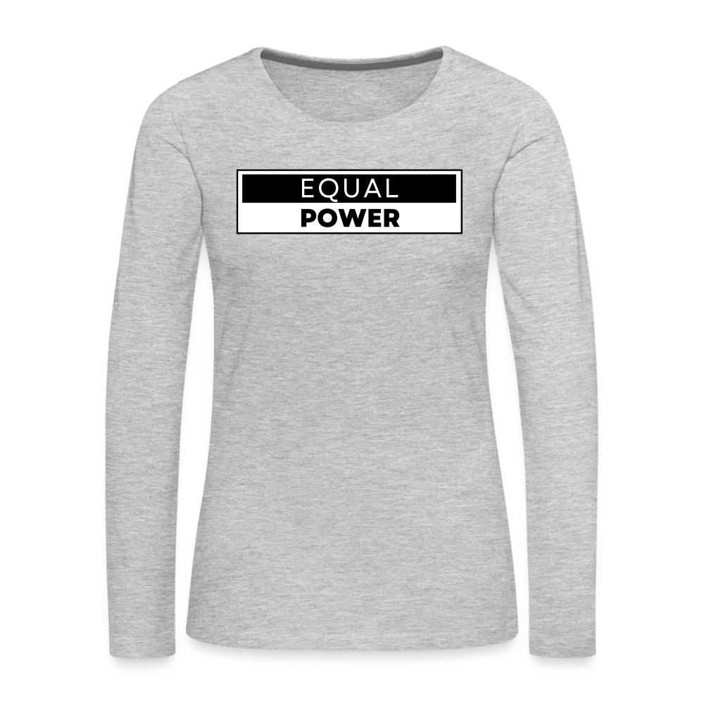 Equal Power T-Shirt - Women Long Sleeve - EPV-Black - heather gray