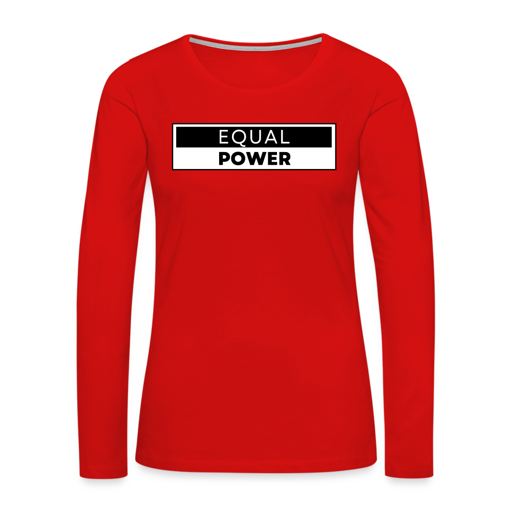 Equal Power T-Shirt - Women Long Sleeve - EPV-Black - red