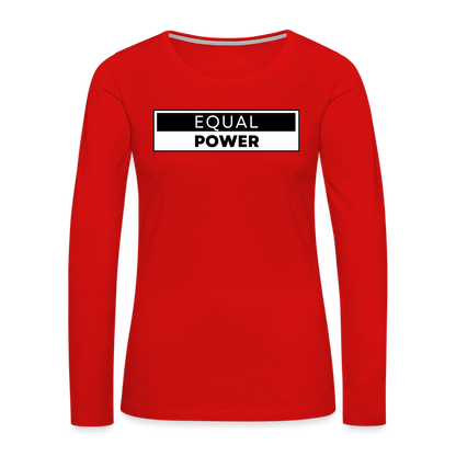 Equal Power T-Shirt - Women Long Sleeve - EPV-Black - red