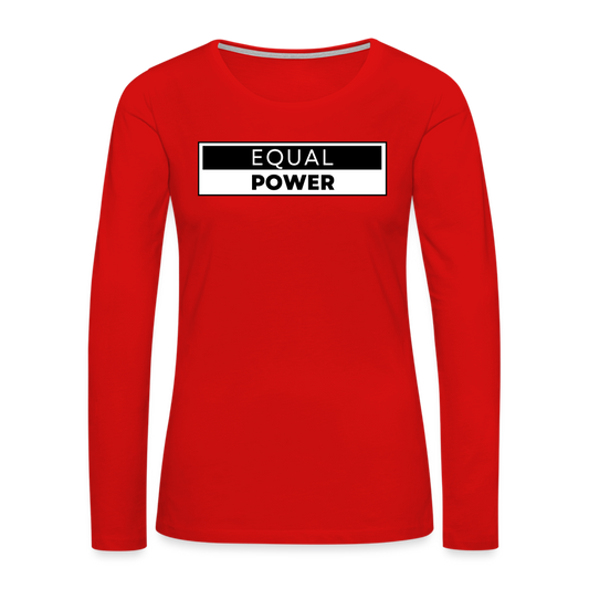 Equal Power T-Shirt - Women Long Sleeve - EPV-Black - red