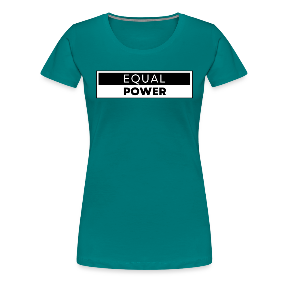 Equal Power T-Shirt - Women Short Sleeve - EPV-Black - teal