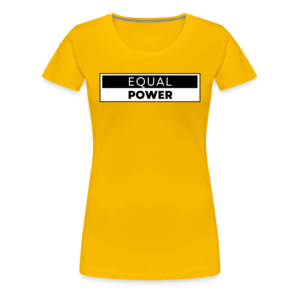 Equal Power T-Shirt - Women Short Sleeve - EPV-Black - sun yellow