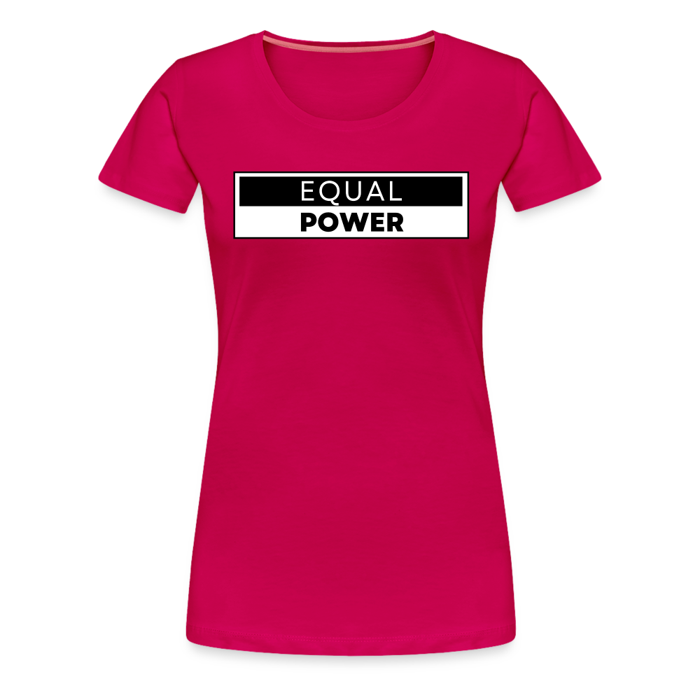 Equal Power T-Shirt - Women Short Sleeve - EPV-Black - dark pink