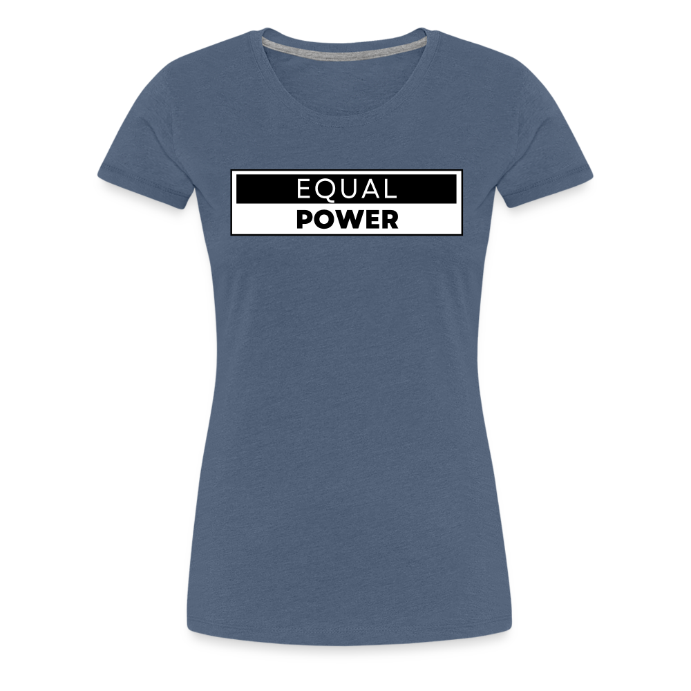 Equal Power T-Shirt - Women Short Sleeve - EPV-Black - heather blue