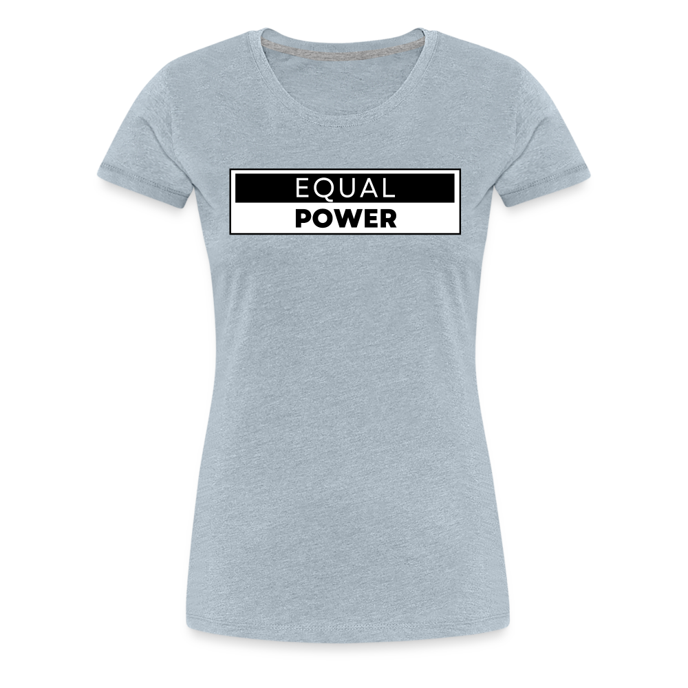 Equal Power T-Shirt - Women Short Sleeve - EPV-Black - heather ice blue