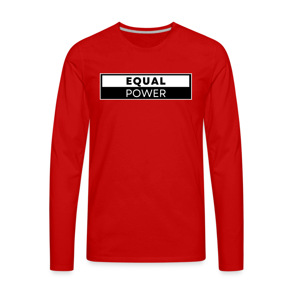 Equal Power T-Shirt - Men Long Sleeve - EPV-White - red