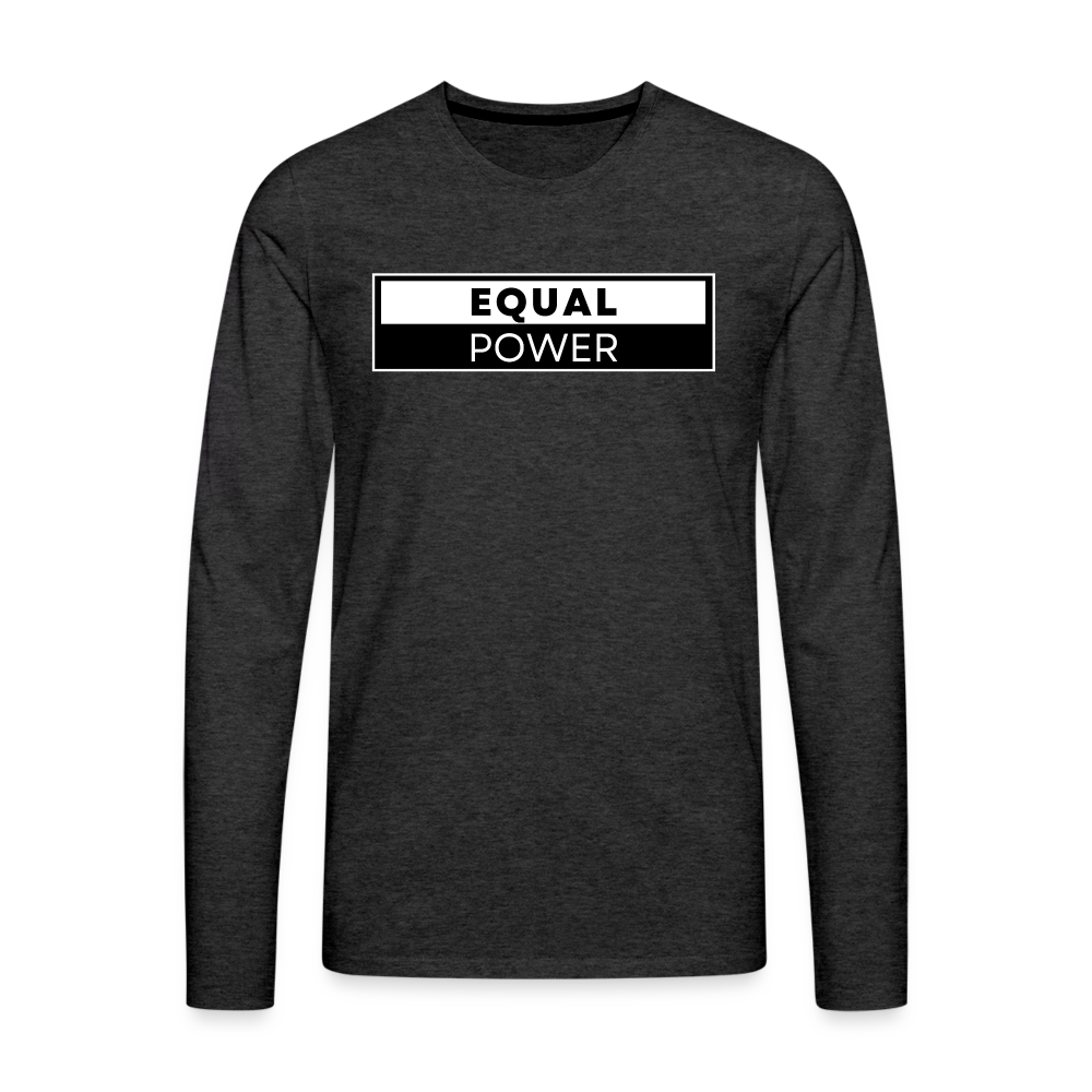 Equal Power T-Shirt - Men Long Sleeve - EPV-White - charcoal grey