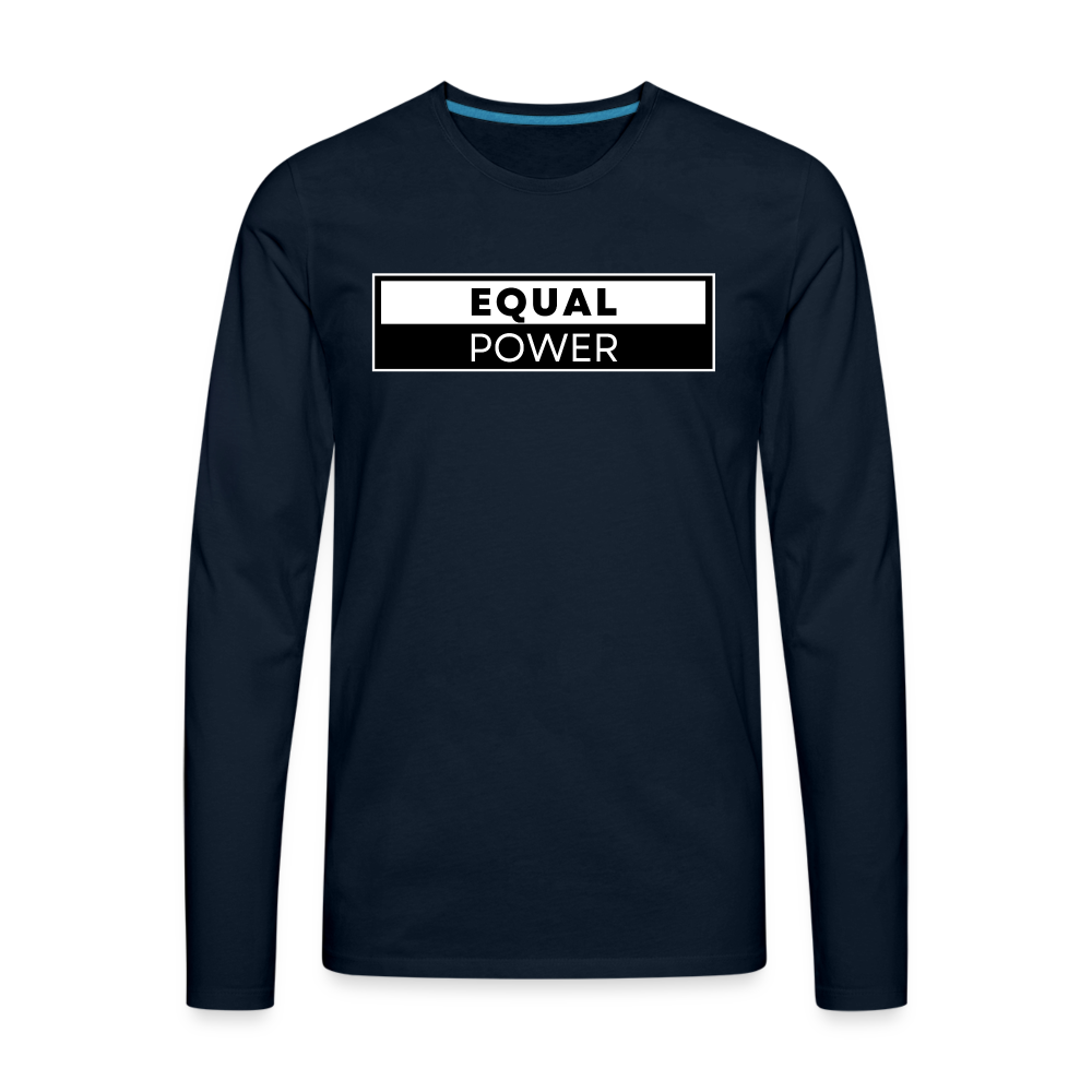 Equal Power T-Shirt - Men Long Sleeve - EPV-White - deep navy