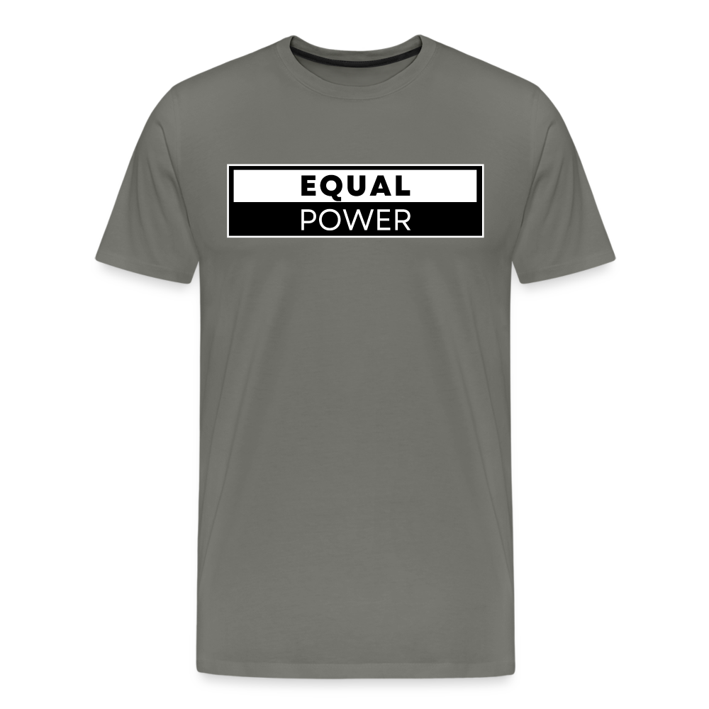 Equal Power T-Shirt - Men Short Sleeve - EPV-White - asphalt gray