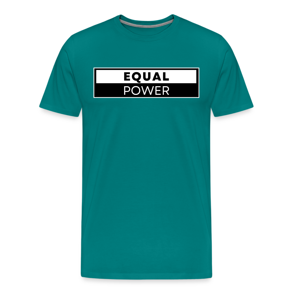 Equal Power T-Shirt - Men Short Sleeve - EPV-White - teal