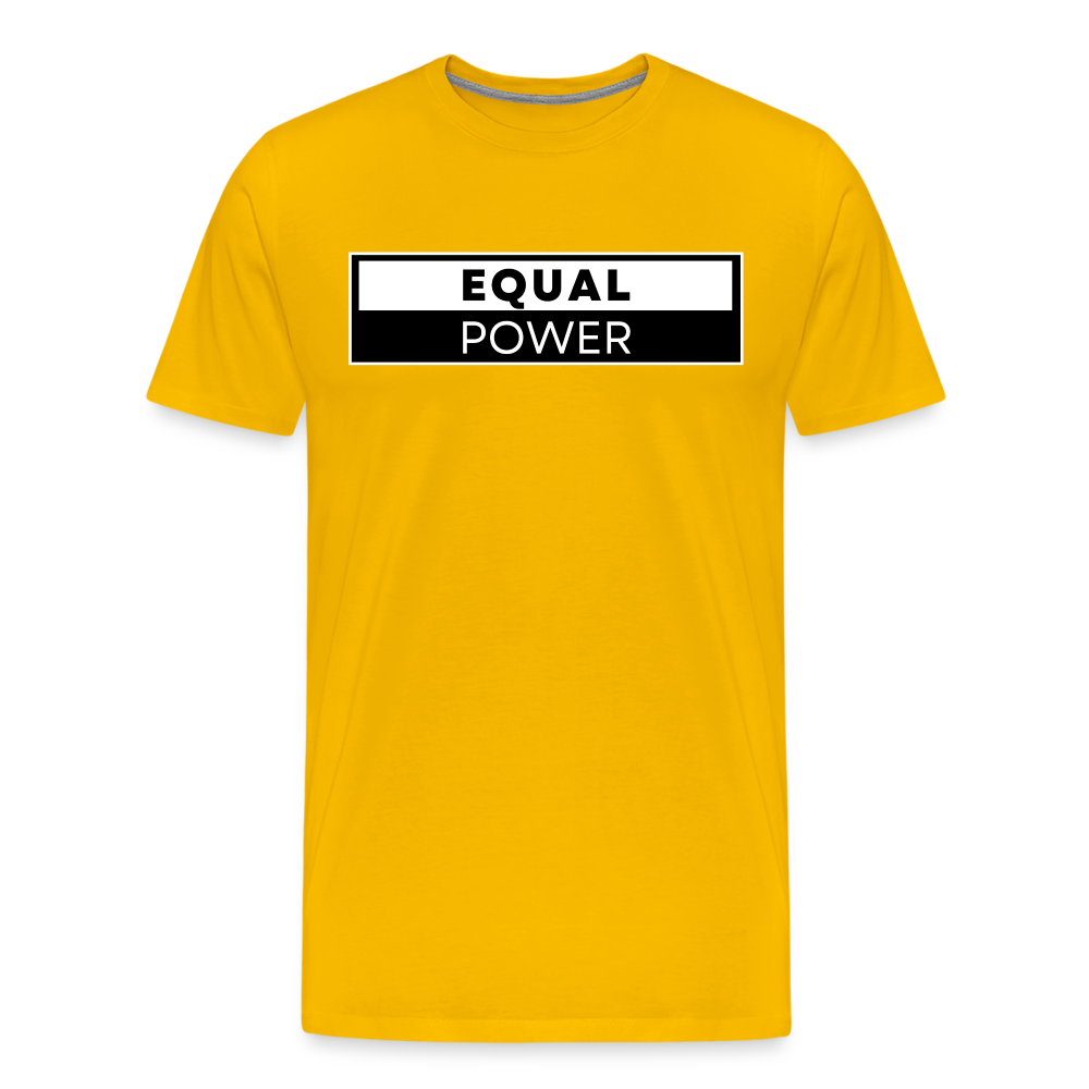 Equal Power T-Shirt - Men Short Sleeve - EPV-White - sun yellow