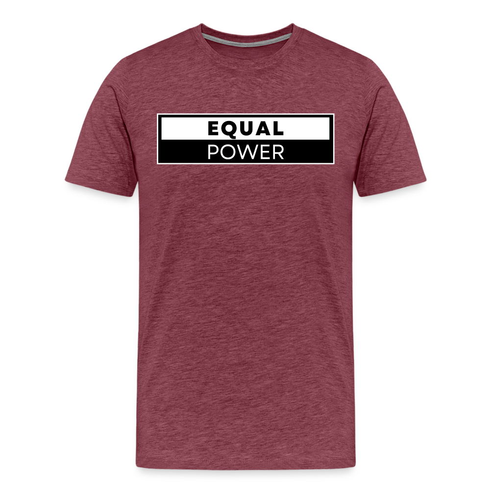 Equal Power T-Shirt - Men Short Sleeve - EPV-White - heather burgundy