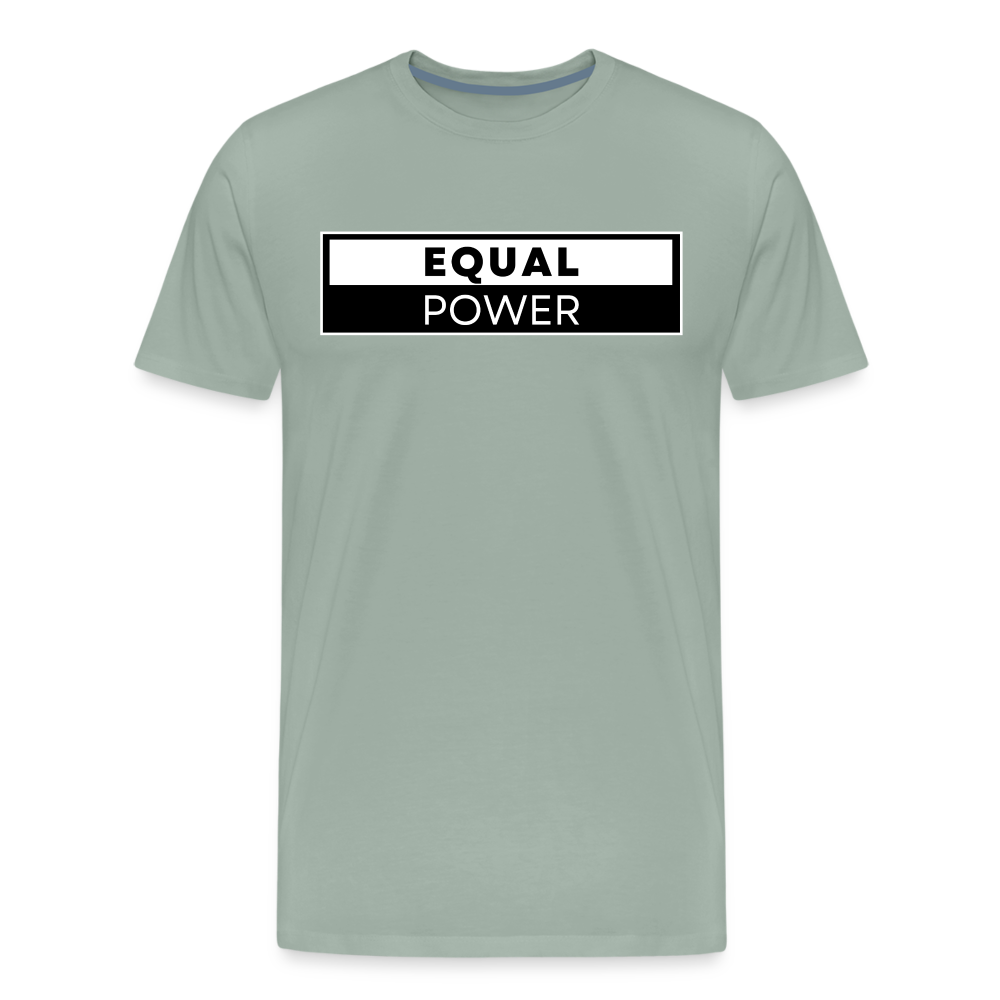 Equal Power T-Shirt - Men Short Sleeve - EPV-White - steel green