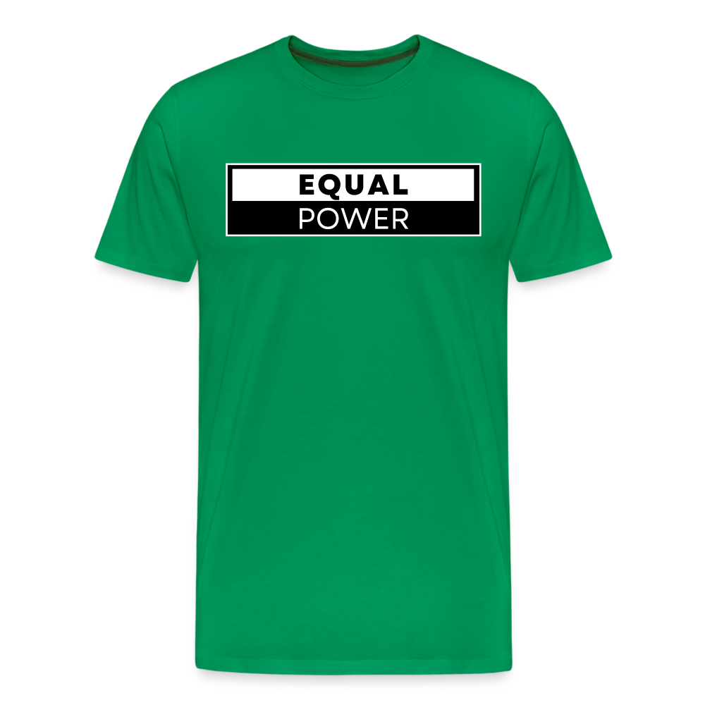 Equal Power T-Shirt - Men Short Sleeve - EPV-White - kelly green