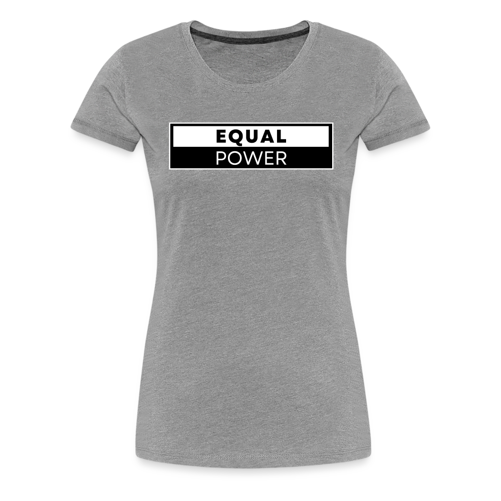 Equal Power T-Shirt - Women Short Sleeve - EPV-White - heather gray