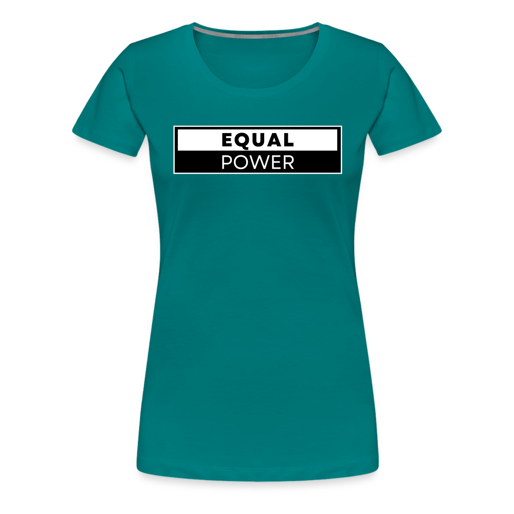 Equal Power T-Shirt - Women Short Sleeve - EPV-White - teal