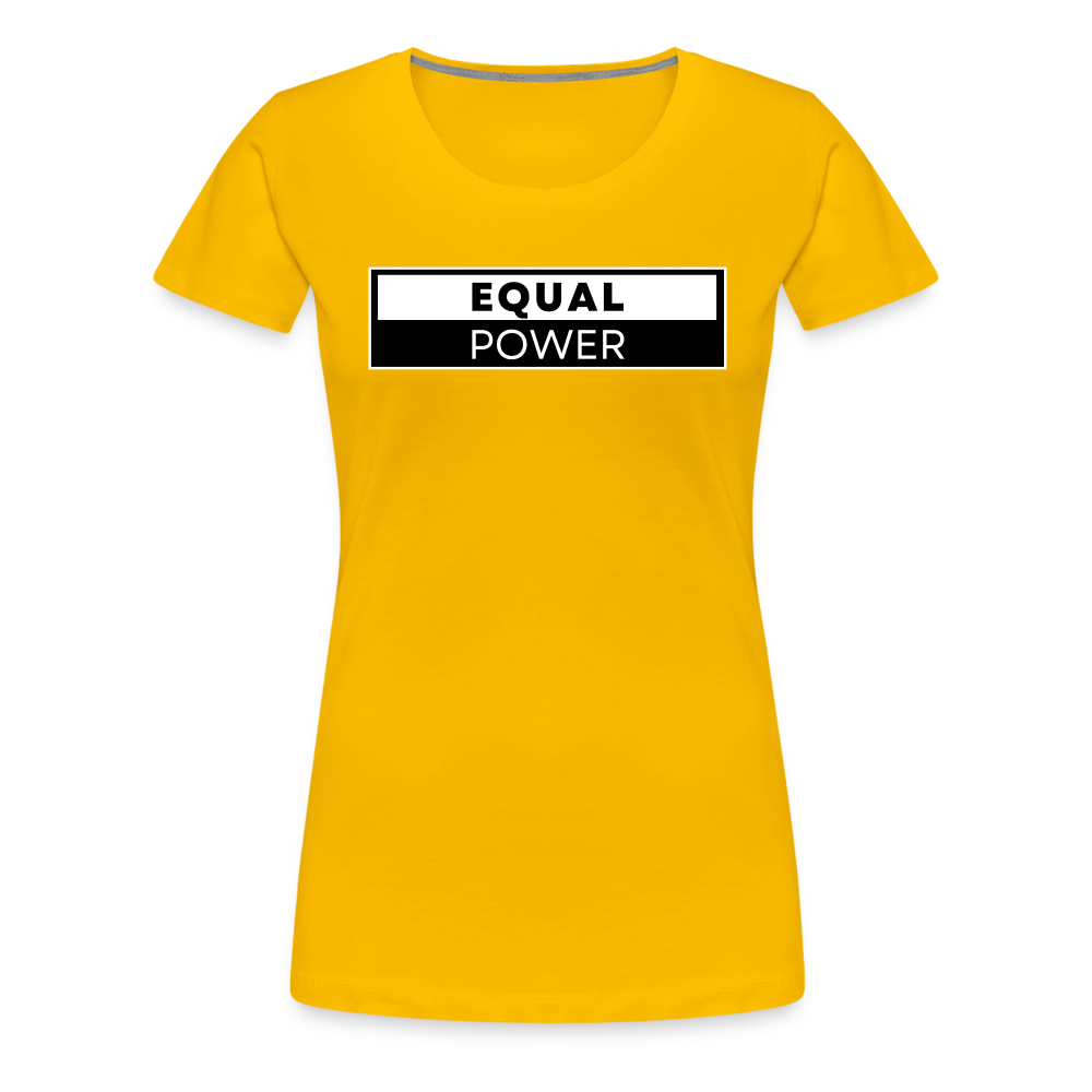 Equal Power T-Shirt - Women Short Sleeve - EPV-White - sun yellow