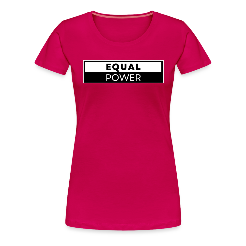 Equal Power T-Shirt - Women Short Sleeve - EPV-White - dark pink