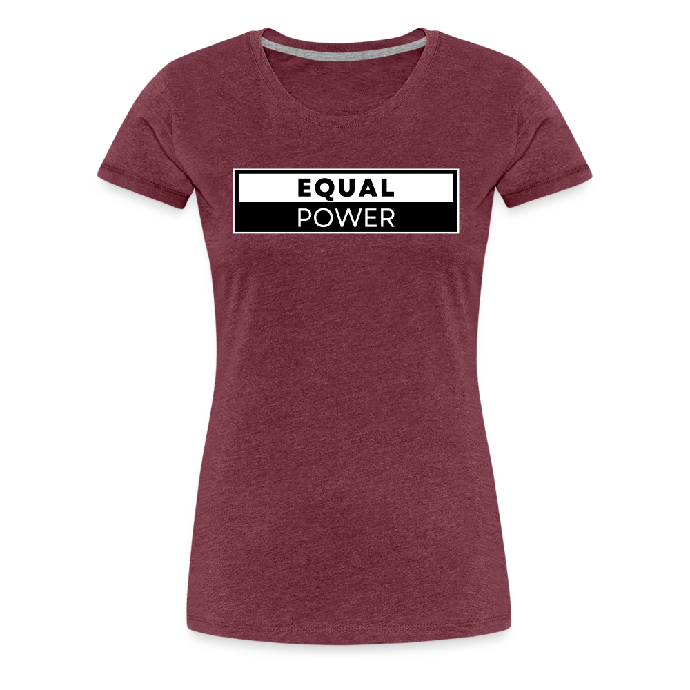 Equal Power T-Shirt - Women Short Sleeve - EPV-White - heather burgundy